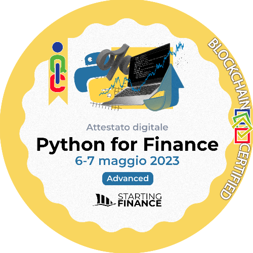 Masterclass Python for Finance | Advanced | Streaming | 6-7 maggio 2023